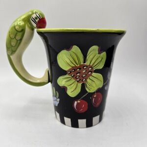 Eileen Tramonte Tropical Coffee Tea Mug with Parrot Handle UNIQUE